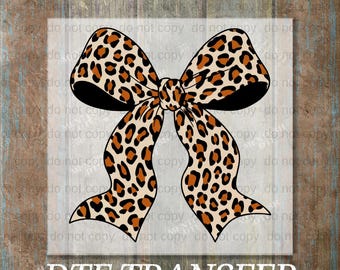 Leopard Coquette Bow DTF Transfer, Trendy Ready to Press Print