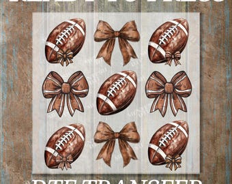 Football Coquette DTF Transfer, Game Day Bow Shirt Print, Sports Mom Ready To Press Heat Transfer, Fall Football T-Shirt Design