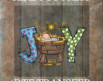 Joy Jesus DTF Transfer, Ready to Press Trendy Christmas Faith Heat Transfer