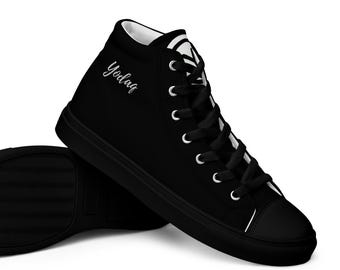 Zapatillas altas negras Yodaq con suela negra: zapatos veganos minimalistas de estilo urbano