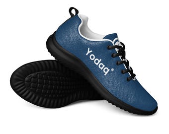 Yodaq® Street Trainers – Navy Blue Knit Men’s Sneakers with Black Sole