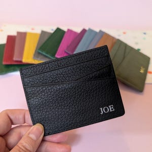 Echt lederen kaarthouder, aangepaste initialen kaartportemonnee, creditcardhouder, kaartportemonnee, Moederdag begaafd, cadeaus bruidsmeisje, portemonnee