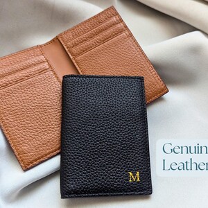 Minimalist Leather Wallet, Personalised Card Holder, Monogrammed Credit Card Cardholder, Slim Card Wallet, Men's Card Holder, Wallet for Him