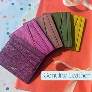 Card Holder, Card Wallet, Credit Card Holder Women, Small Leather Mens Cardholder, Gift for Her, Custom Initials Slim Card, Genuine Leather