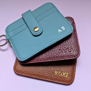 Sleutelhanger portemonnee, sleutelhanger kaarthouder, leren portemonnee, gepersonaliseerde creditcardhouder, polsportemonnee, kaarthouder sleutelhanger, portemonnee met rits