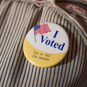 I Voted pin, button, protest, anti trump, anti maga, america
