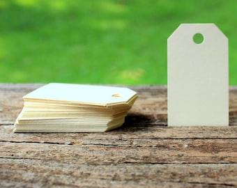 Merchandise Tags, 50 Blank Tags, Small Manila Tags, Ephemera Supply, No Strings, Paper Tags, Blank Tags, Altered Art Supply, Hang Tags,