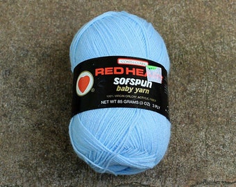 Baby Blue Yarn, 1 Skein Yarn, Red Heart, Sofspun Yarn, Coats and Clark, 3 Ply Yarn, Baby Weight Yarn, Orlon Acrylic, 85gm Skein Yarn