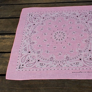 Baby Pink Bandana, Bandana Scarf, 21 in x 21 in, Have A Hank, Pale Pink Bandana, Pet Bandana, Paisley Bandana, Womens Scarf, Baby Pink Scarf