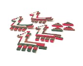 Llama Patch, Llama Applique, Lot of 8 Llamas, Southwestern Patch, Llama Appliques, Embroidered Applique, Red Green Brown, Pyramid Appliques