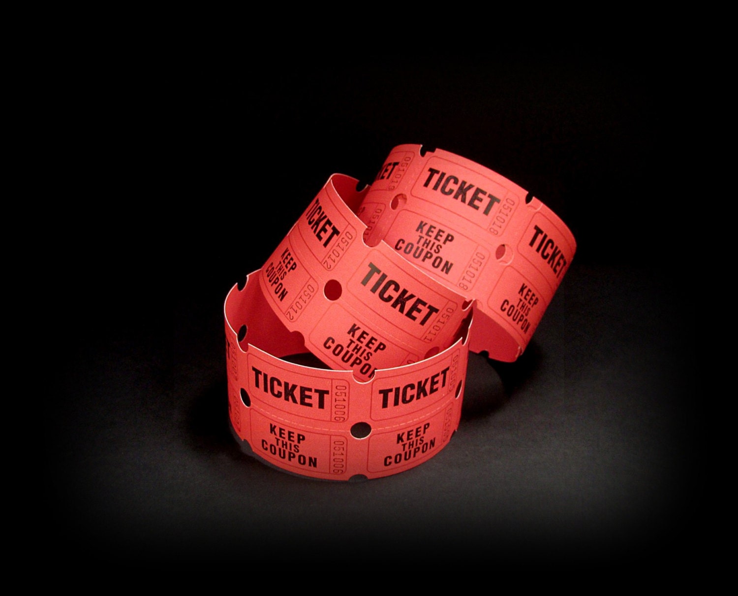 Three Red Raffle Tickets Raffle Tickets, 25 Tickets, Red Raffle Tickets, Scrapbook Supply, Door ...