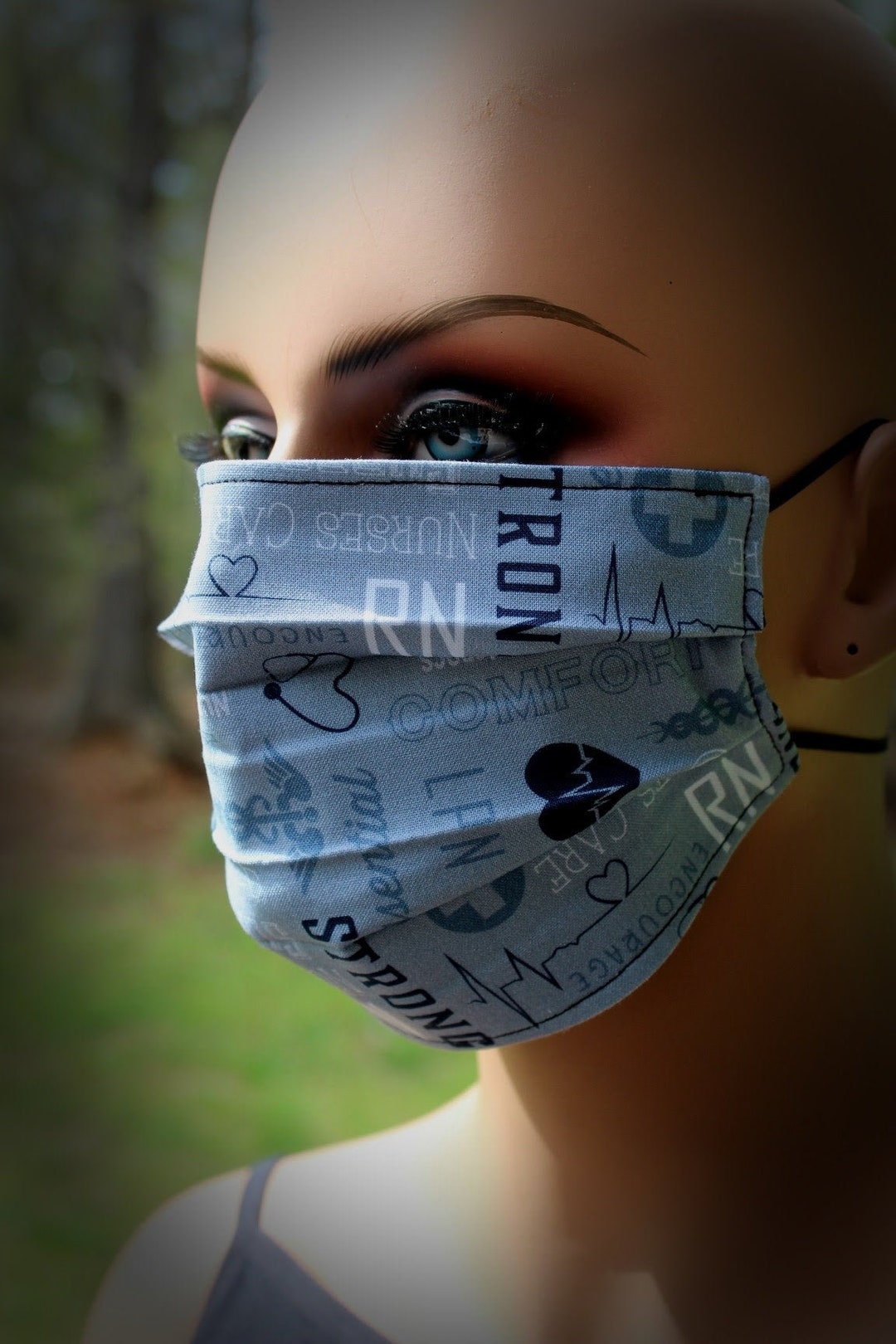 Nurse Mask Blue Nurse Mask Hospital Nurse Mask Hero Mask Etsy