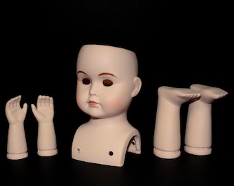 Classic Doll Kit, Porcelain Doll Kit, K Star R 114, 16 Inches, Dollspart, DIY Porcelain Doll, Porcelain Head, Porcelain Hands, Porcelain