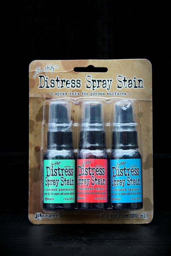 Tim Holtz DISTRESS "PAINT" 3pck Cracked Pistachio,Abandoned Coral,Mermaid Lagoon Tim Holtz DISTRESS "PAINT" 3pck Cracked Pistachio,Abandoned Coral,Mermaid Lagoon