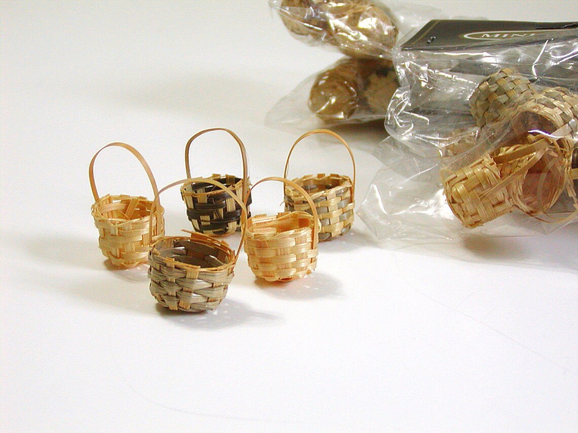 Miniature Basket Wicker Basket Natural Bulk 23 Packs Tiny Etsy