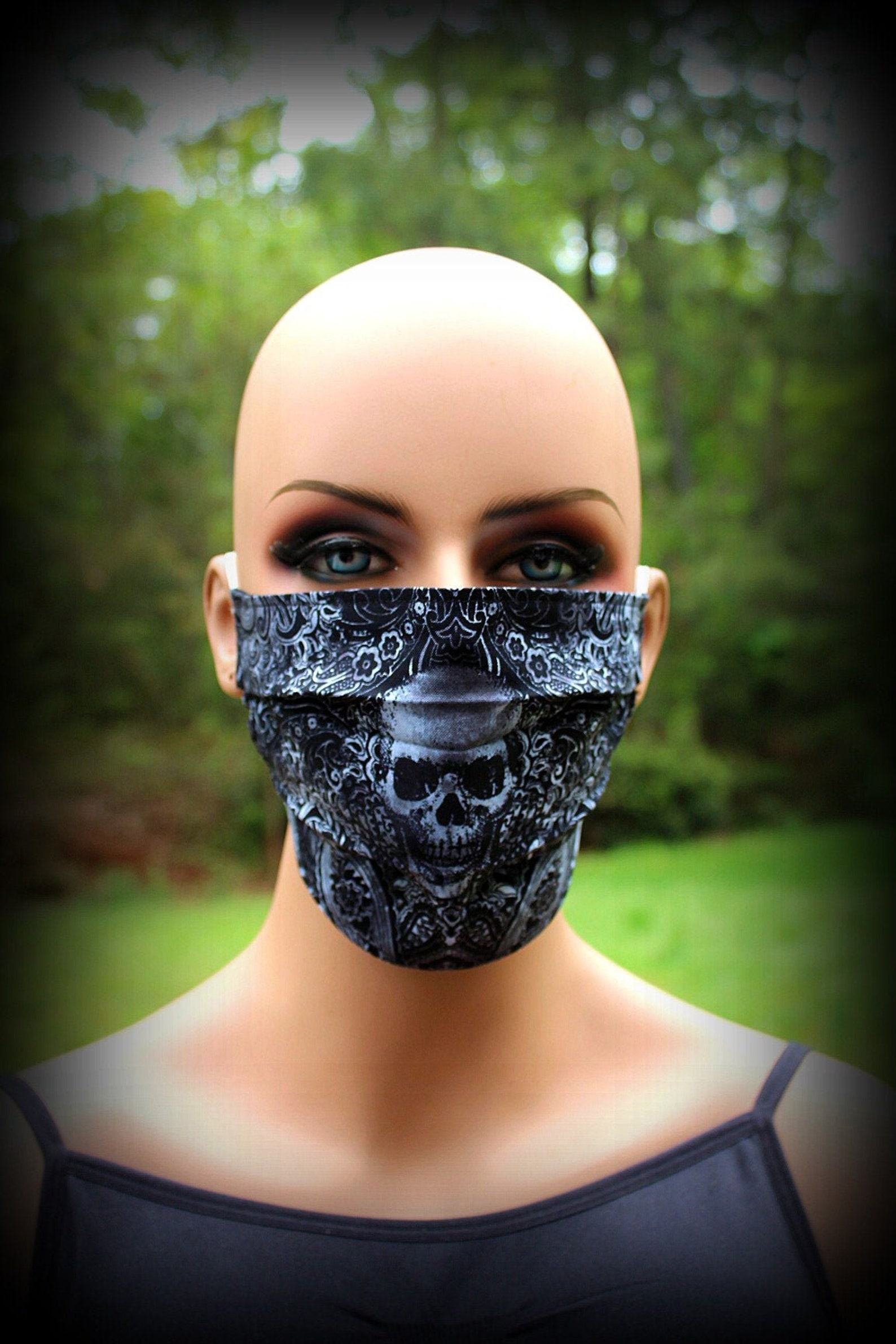 Fabric Face Mask Filigree Skull Skull Mask Single Skull - Etsy