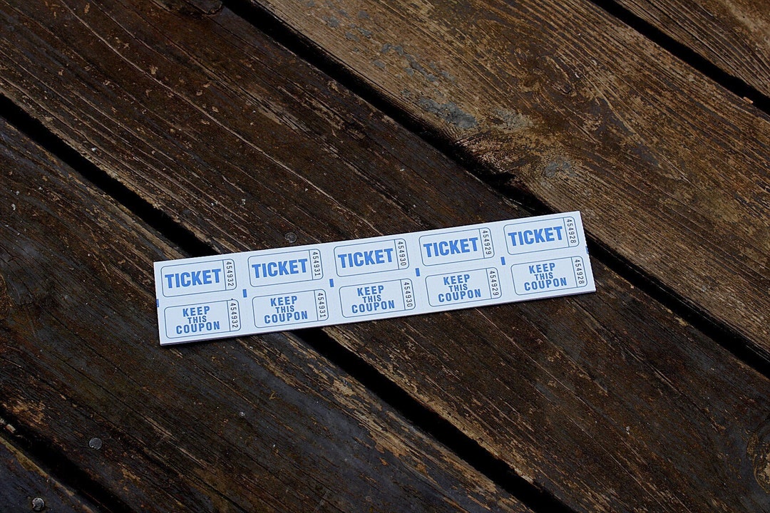 Blue Raffe Tickets Blue Raffle Tickets, White Raffle Tickets, 25 Tickets, Scrapbook Supply ...