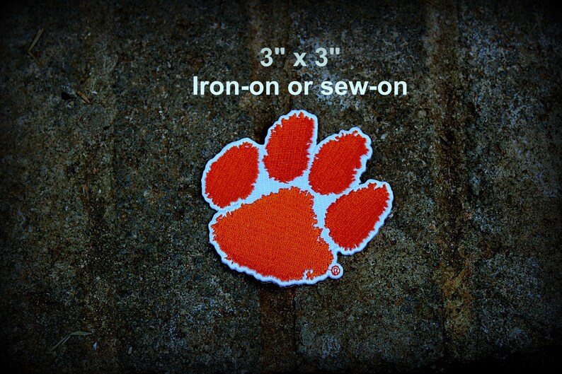 Tiger Paw Patch 3 Inch X 3 Inch Iron On Patch Clemson Paw Patch Clemson Logo Orange And White Clemson Applique Clemson Orange Tiger