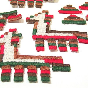 Llama Applique, Llama Patch, Lot of 12 Llamas, Southwestern Patch, Llama Appliques, Embroidered Applique, Red Green Brown, Pyramid Appliques image 2