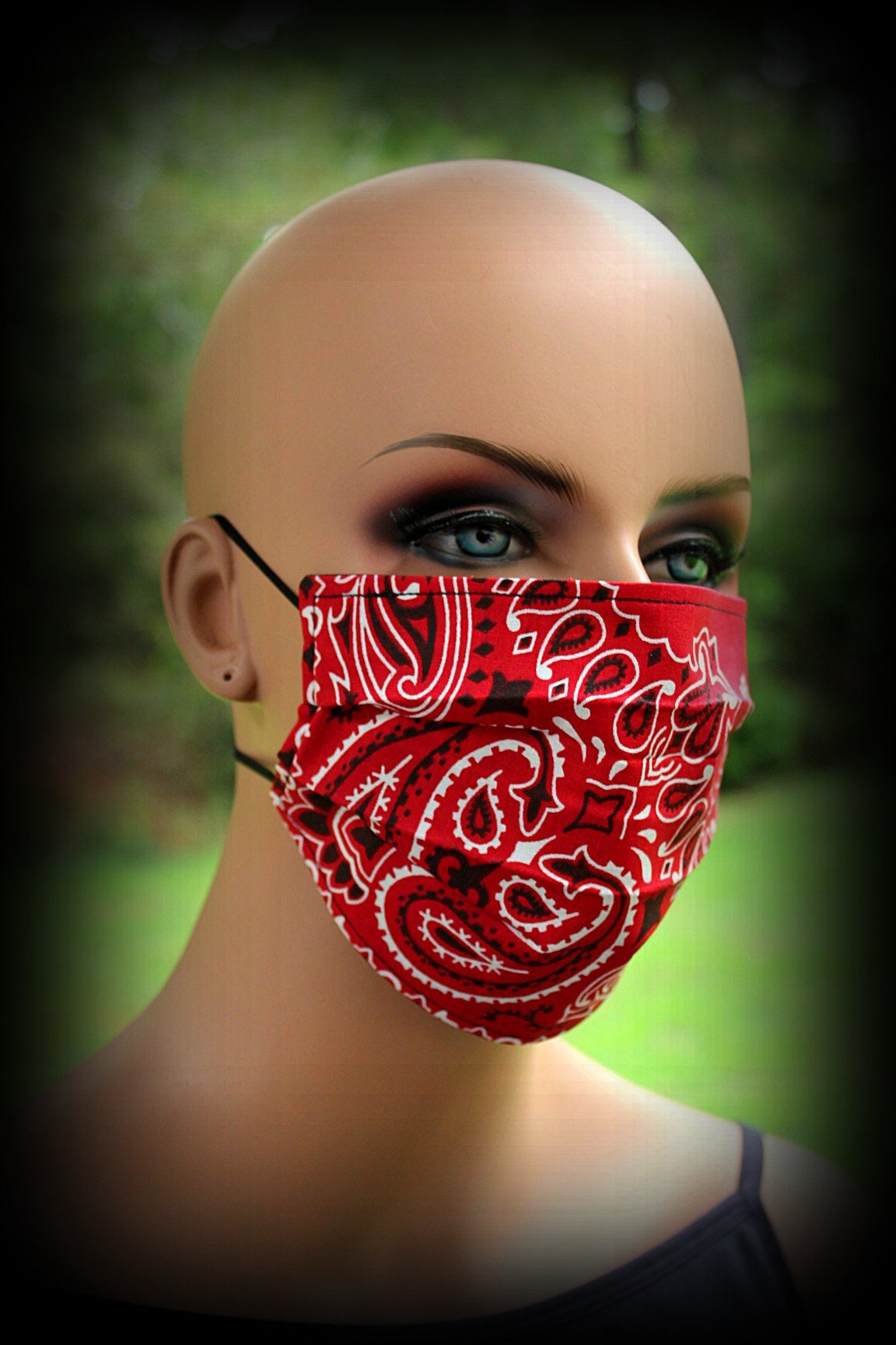 Fabric Face Mask Red Bandana Mask Bandana Mask Black and - Etsy Singapore