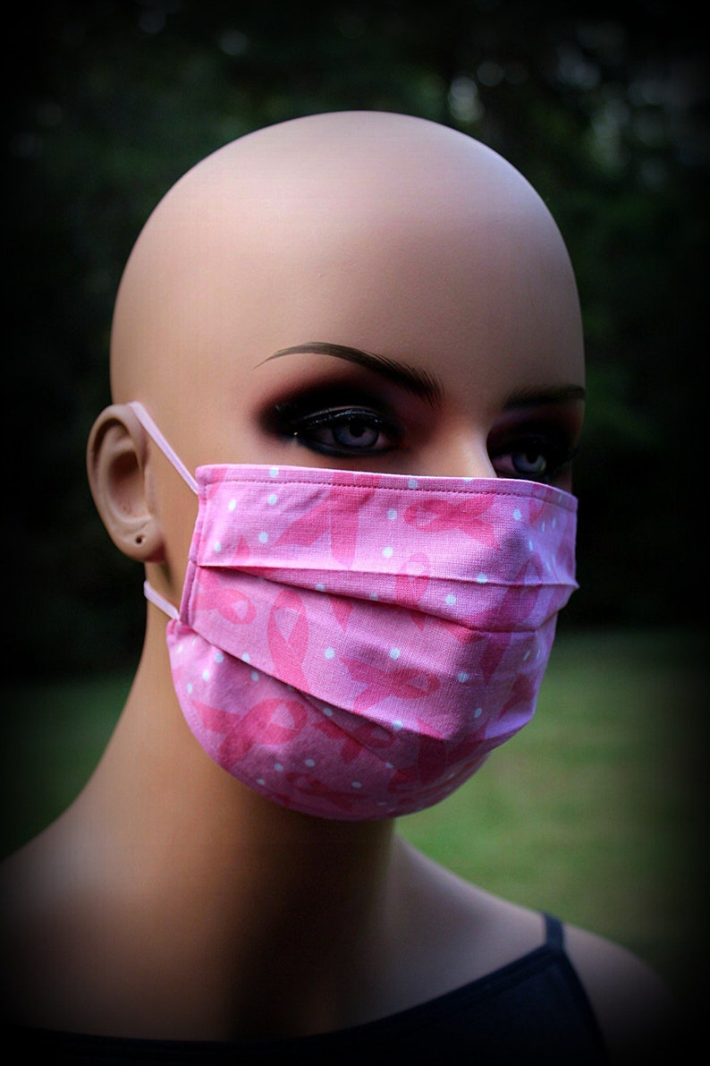 Fabric Face Mask Breast Cancer Mask Cancer Awareness Pink Etsy