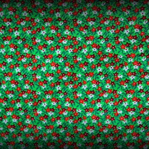 Tiny Floral Print, Orange Floral Fabric, 18 in x 44, Calico Fabric, Floral Fabric, Orange Floral Calico, Green Background, Orange Flowers