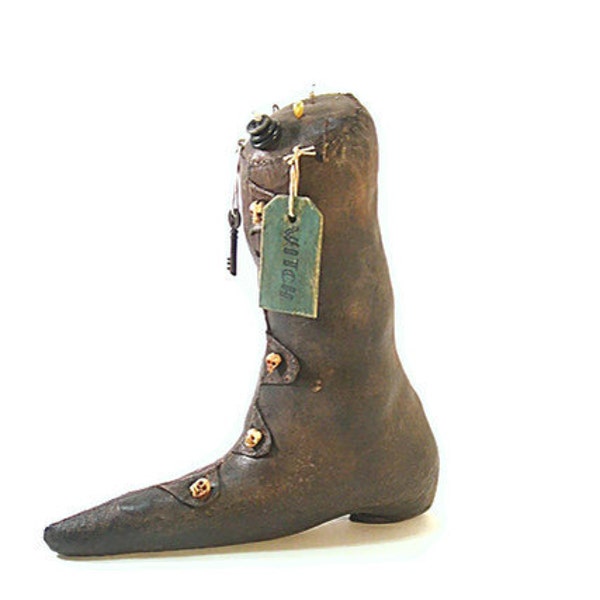 Witch Shoe, Witch Boot, Primitive, Witch, Halloween, Boot, Pincushion, Black, Magic, Wiccan, thecattsuglybabies, Gothic, Wicca