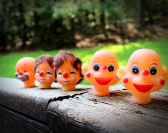 Doll Head Lot, Vinyl Doll Head, 15 Doll Heads, 2 and 3 inches tall, Bald Head, Granny Doll Head, Plastic Doll Head, Grandpa Doll Head