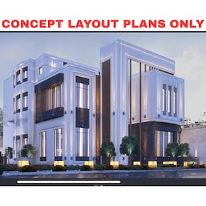 Modern 3-Story Villa Layout Plan, 5 Bedroom Interior Space Planning (PDF Download)
