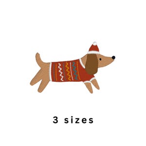 Christmas Dachshund Winter Holiday Machine Embroidery File