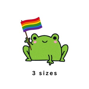 File per ricamo a macchina con toppa kawaii &quot;Pride Frog&quot;