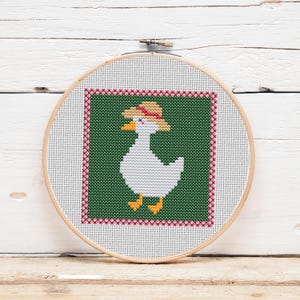 Kokette Ente Quadratischer Untersetzer Mini Kreuzstich Muster