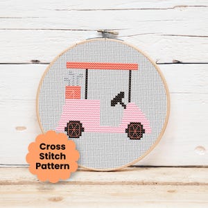 Golf Cart Mini Cross Stitch Pattern