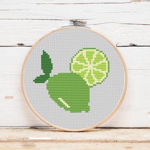 Lime Fruit Mini Cross Stitch Pattern