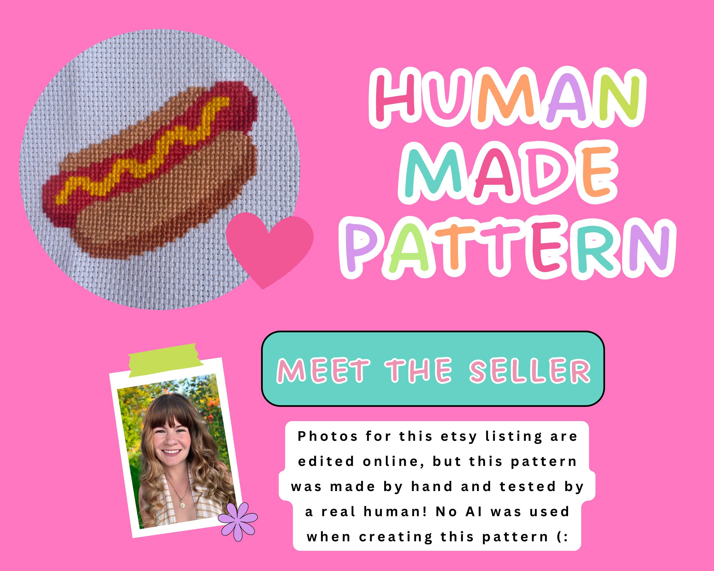 Hotdog Mini Cross Stitch Pattern - Etsy