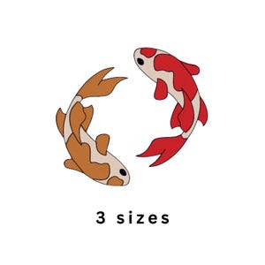 Koi Fish Patch Machine Embroidery File
