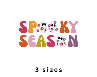 Spooky Season Ghost Machine Embroidery File Halloween (PES, JEF, DST)