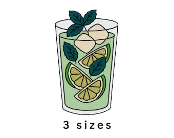 Mojito Machine Embroidery File, Instant Download, pes jef dst, cocktail patch