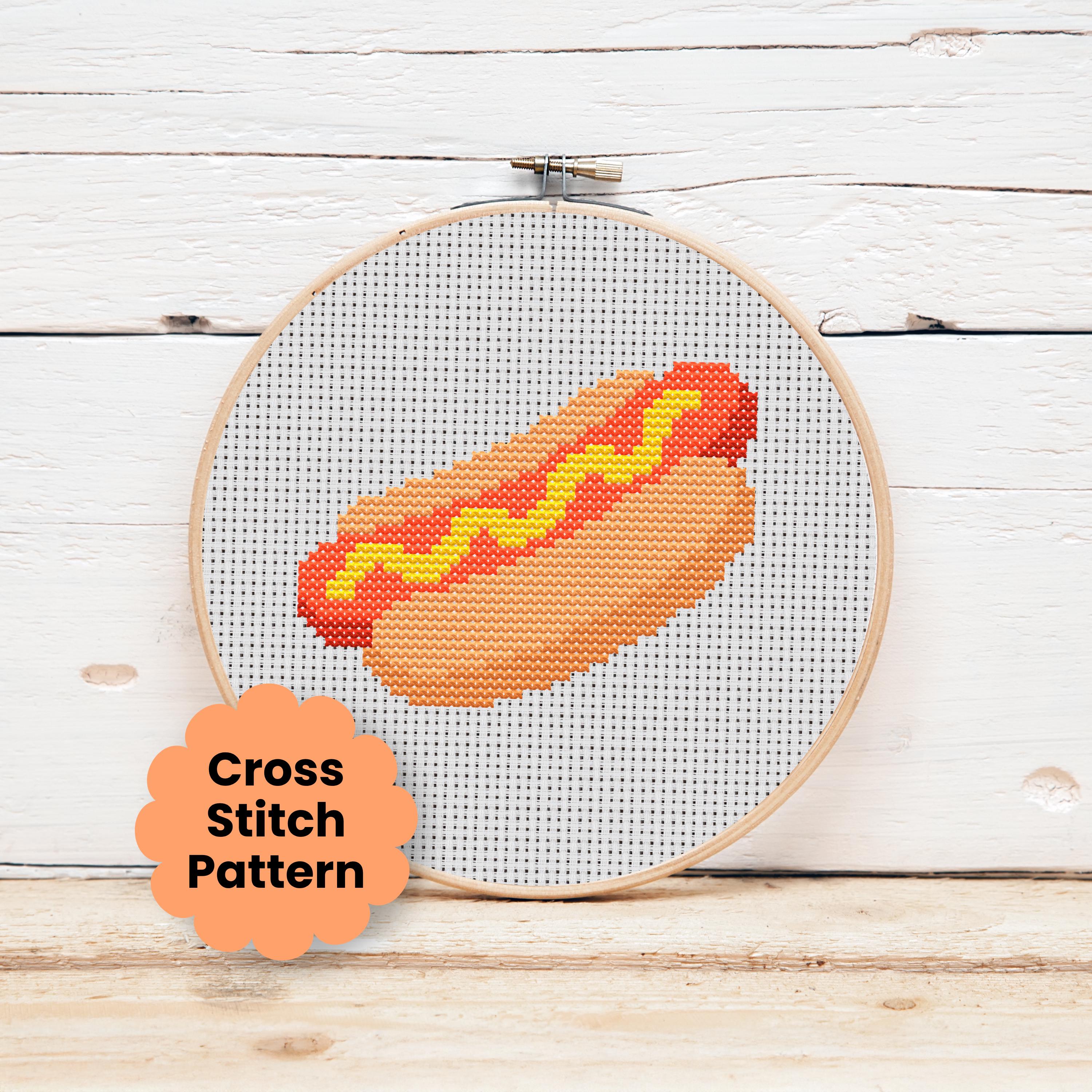 Hotdog Mini Cross Stitch Pattern - Etsy