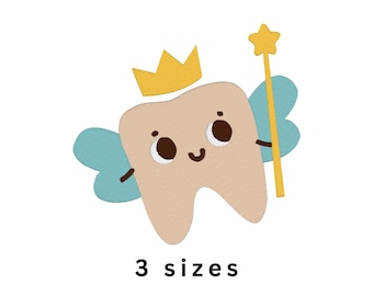 Tooth Fairy Machine Embroidery File, Tooth Fairy, Kids Teeth, Bow, digital file, (pes, jef, exp, dst, pec, vip, vp3, hus, pcs, xxx)