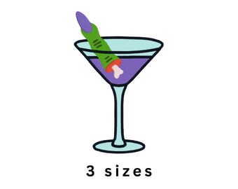 Finger Martini Halloween Spooky Machine Embroidery File