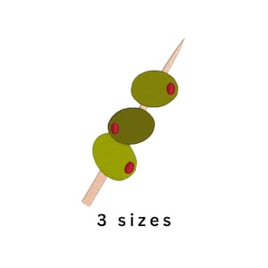 Olive Cocktail Martini Machine Embroidery File
