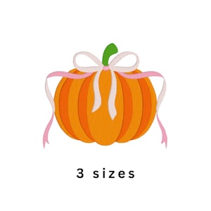 Pumpkin Coquette Ribbon Bow Machine Embroidery File