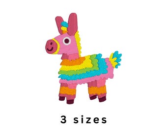 Archivo de bordado a máquina de piñata burro arcoíris