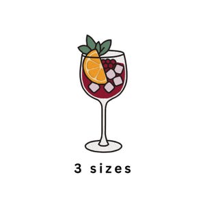 Sangria Wine Cocktail Patch Machine Embroidery File