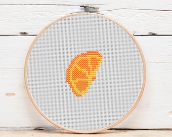 Orange Slice Fruit SUPER Mini Cross Stitch Pattern
