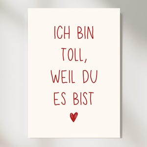 Postkarte "Ich bin toll weil du es bist" / Geschenk Mutter / Muttertagskarte