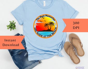 Summer PNG Beach Sunset Retro PNG Shirt Design Family Summer PNG Girls Trip Tshirt Png Summer Shirt Design Palm Tree sublimation printing
