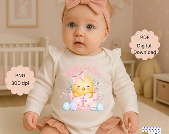 My First Easter PNG Cute Design Sublimation Easter Girl Chick Easter Shirt Babies First Shirt Baby Girl Easter Day Shirt Happy Easter Bunny