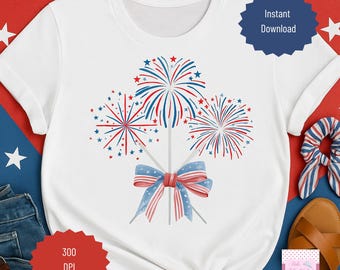 コケットフリーダムガールアメリカ国旗PNG愛国的な夏のスタイルのためのTシャツPNG7月4日の赤白青のリボン7月4日の愛国的な